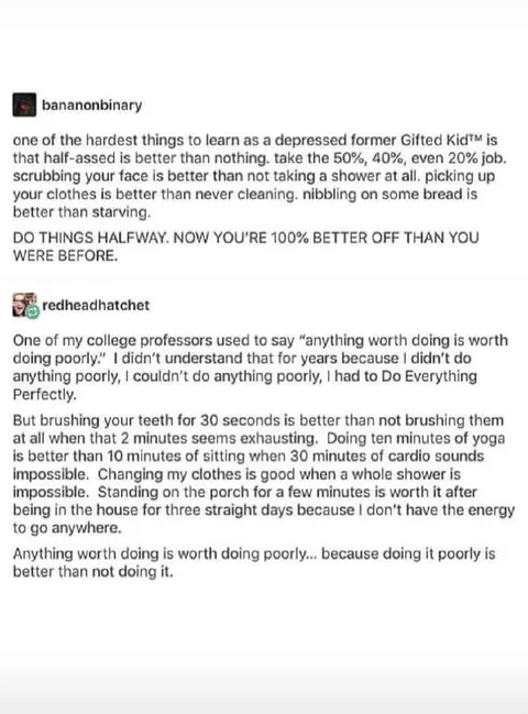 Half-Assed Is Better Than Nothing