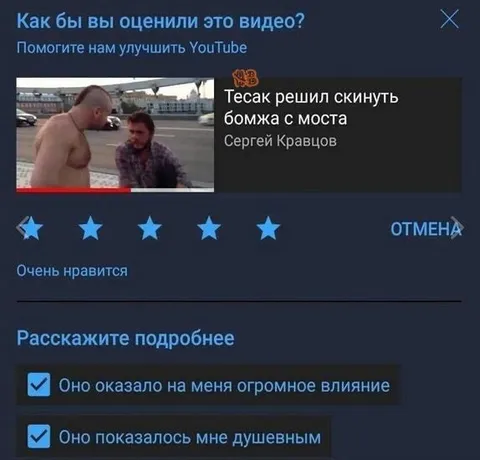Оценка видео про Тесака
