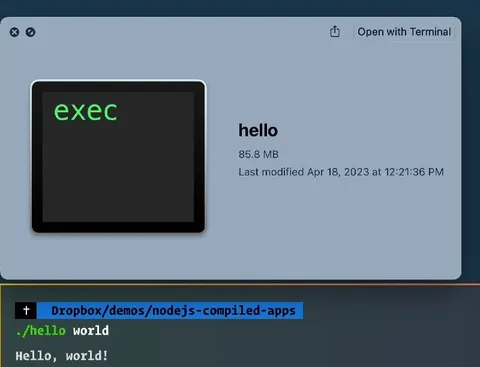Webdev Hello World Executable