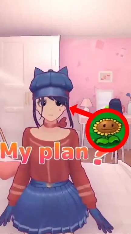 Anime Girl and Sunflower Plan