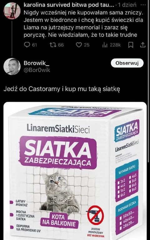 Siatka na kota z Castoramy