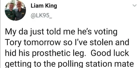 Stolen Prosthetic Leg Before Election