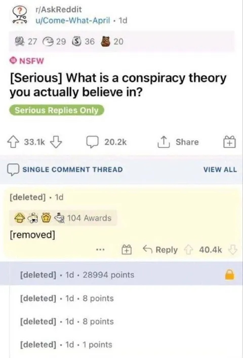 Deleted Conspiracy Theory Replies