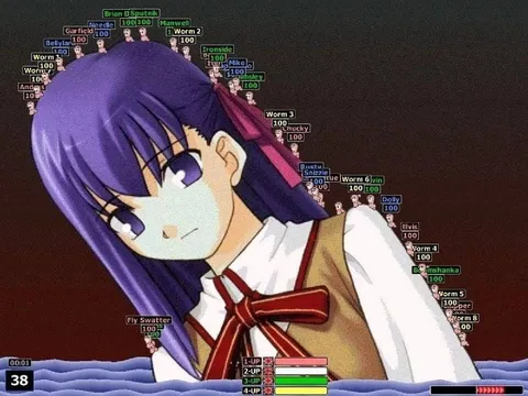 Anime Girl Surrounded by Worms