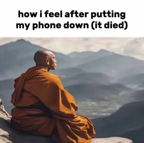 Monk After Putting Phone Down