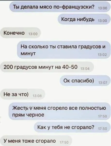 Мясо по-французски сгорело