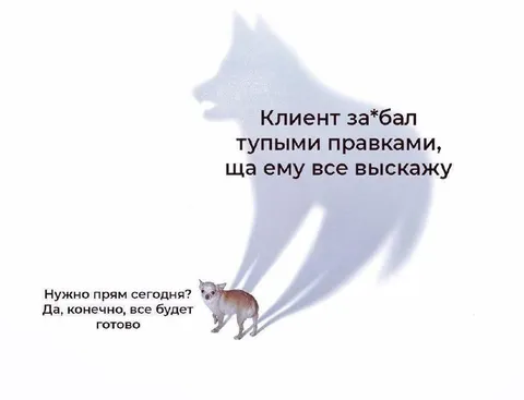 Клиент за*бал тупыми правками