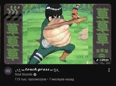Рок Ли касается травы