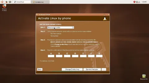 Activate Linux by Phone