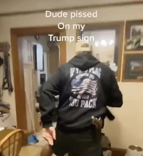 Dude Pissed on My Trump Sign