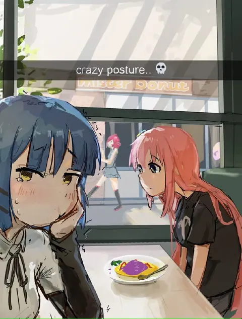 Crazy Posture at Mister Donut