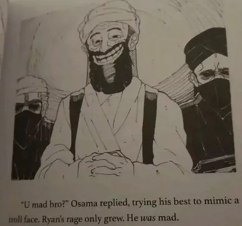 Osama Mimics a Troll Face