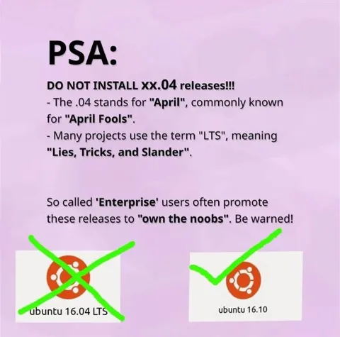 Do Not Install xx.04 Releases