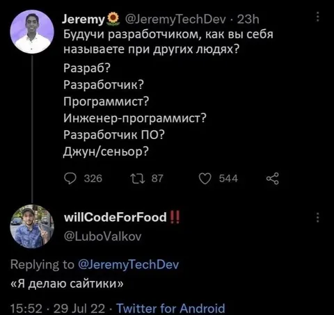 Как программист называет свою работу