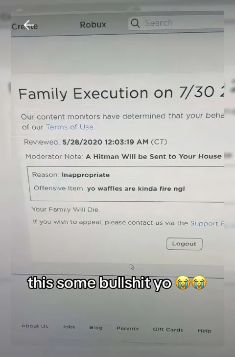 Roblox Family Execution Notice