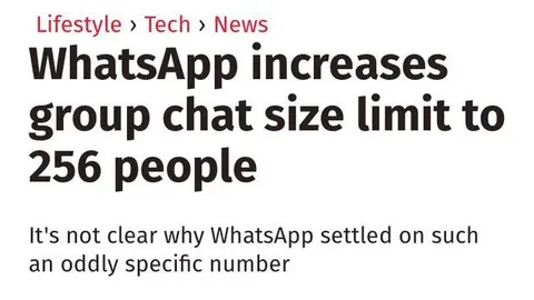WhatsApp 256 People Limit