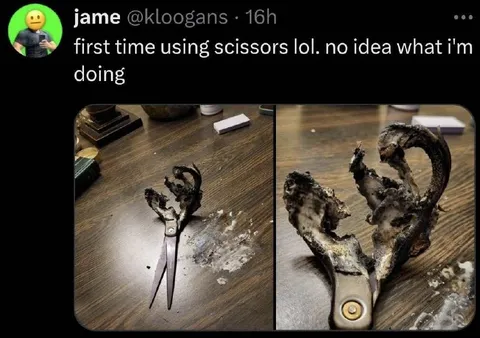 First Time Using Scissors