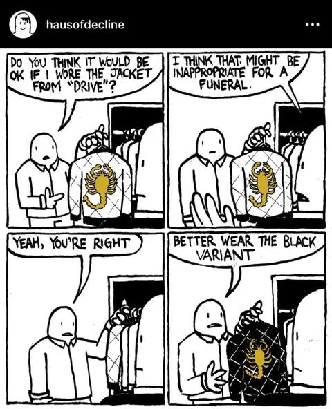 Drive Jacket at a Funeral