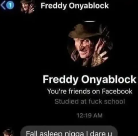 Freddy Krueger Facebook Threat