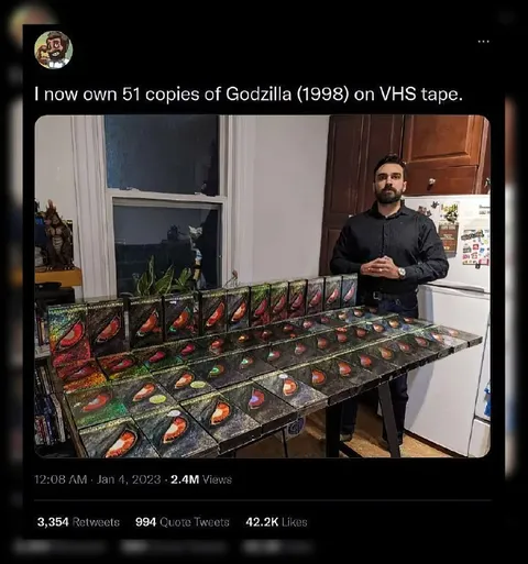 51 Copies of Godzilla on VHS