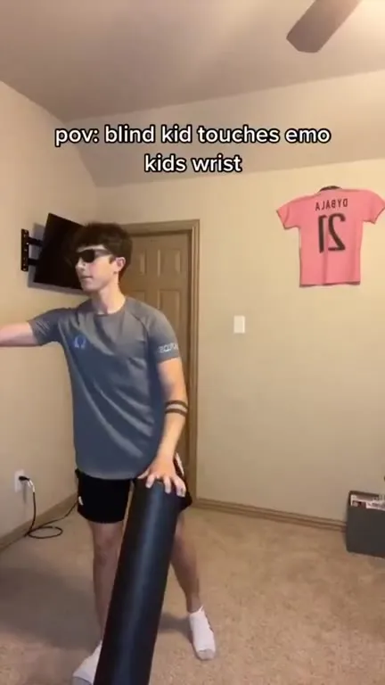 Blind kid touches emo kid's wrist