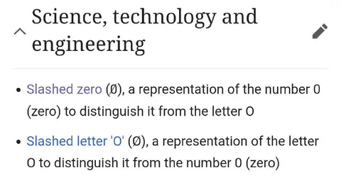 Slashed Zero or Letter O