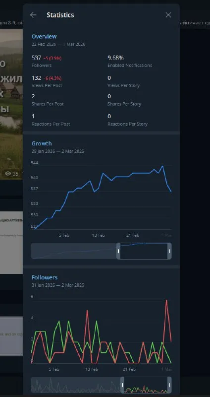 Telegram Channel Statistics Drop