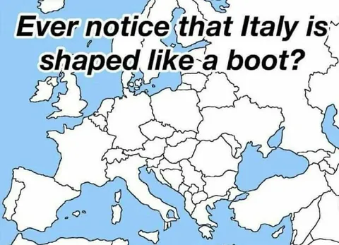 Italy Shaped Like a Boot