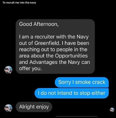 Navy Recruiter Gets Rejected