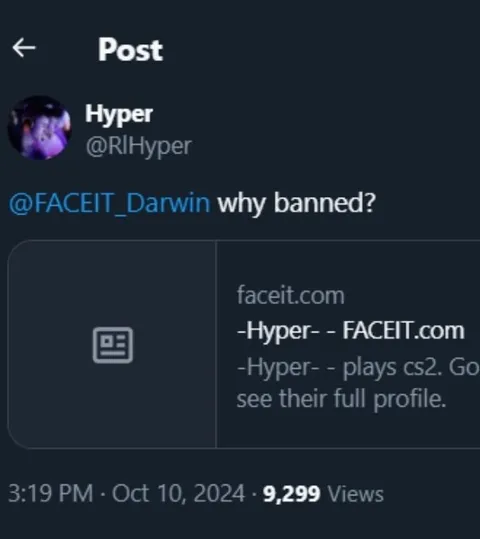 Why banned from FACEIT?