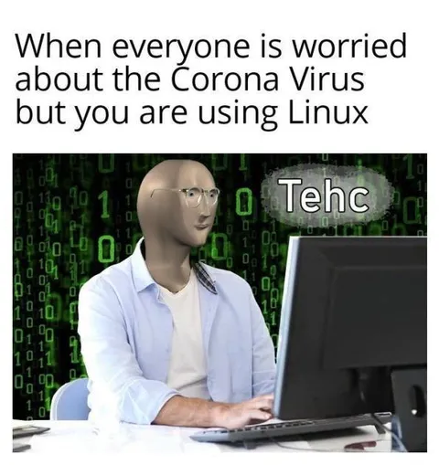 Linux User Unbothered by Coronavirus