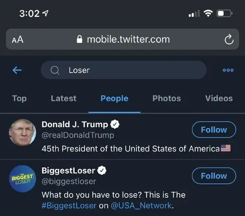 Trump Searches for Loser