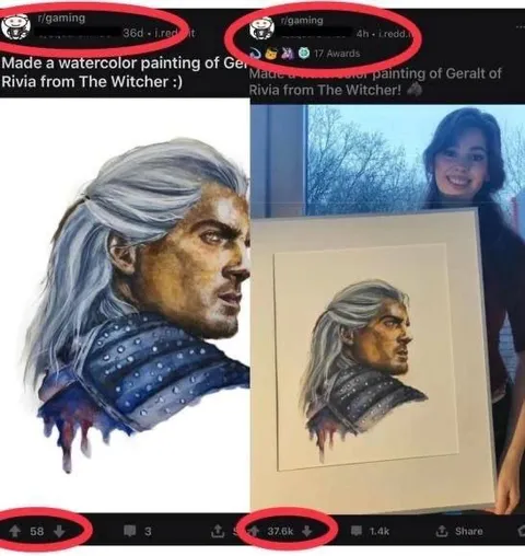 Geralt Painting Gets Reposted