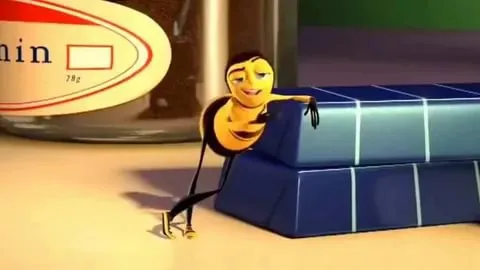 Smirking Bee Leaning