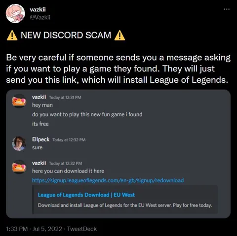 New Discord League Scam