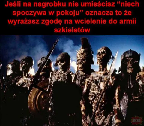 Armia szkieletów na nagrobku