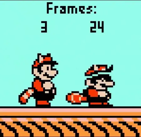 Mario animation frames comparison