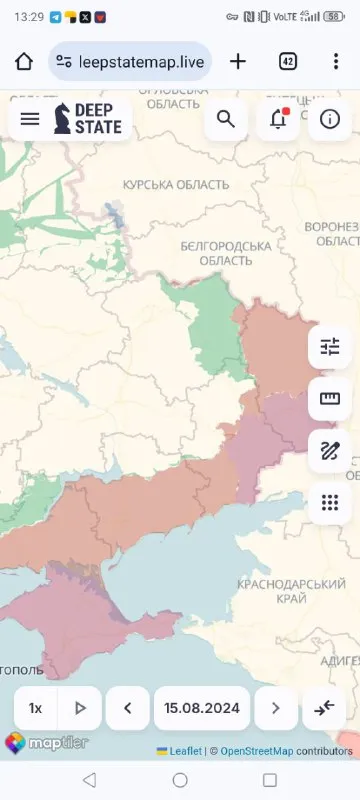 Карта боевых действий 15 августа