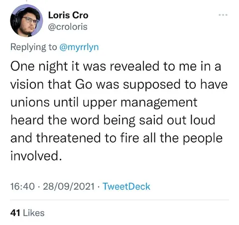 Go Unions Rejected by Management