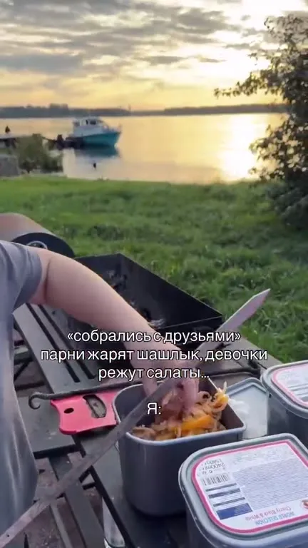 Когда друзья жарят шашлык без тебя