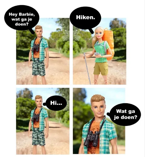Barbie gaat hiken