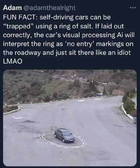 Self-Driving Car Trapped by Salt