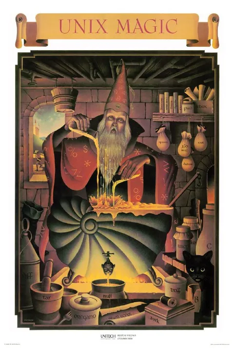 Unix Magic Wizard Poster