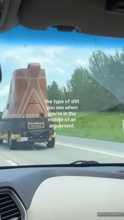 Giant boot during an argument