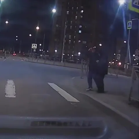 Ночная поездка и пешеходы