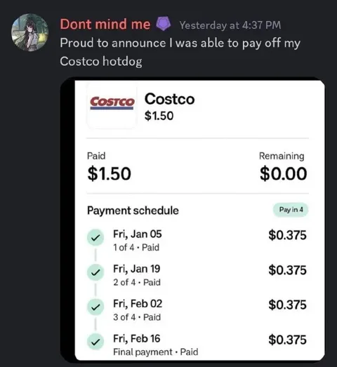 Costco Hotdog Payment Plan