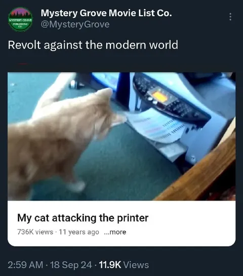Cat Revolts Against the Printer