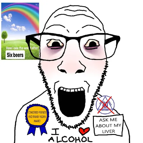 Six Beers Alcoholic Wojak