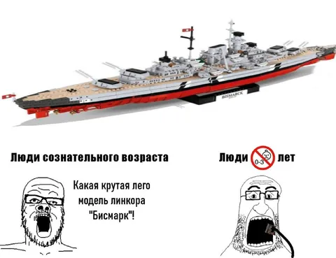 Крутая модель линкора Бисмарк