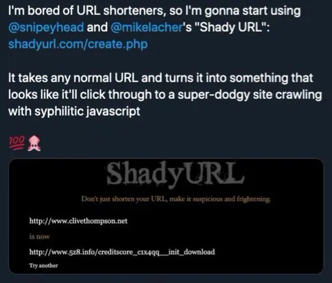 Shady URL shortener